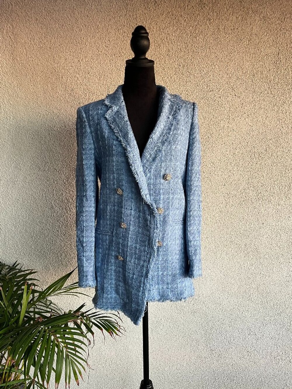 Blue tweed blazer